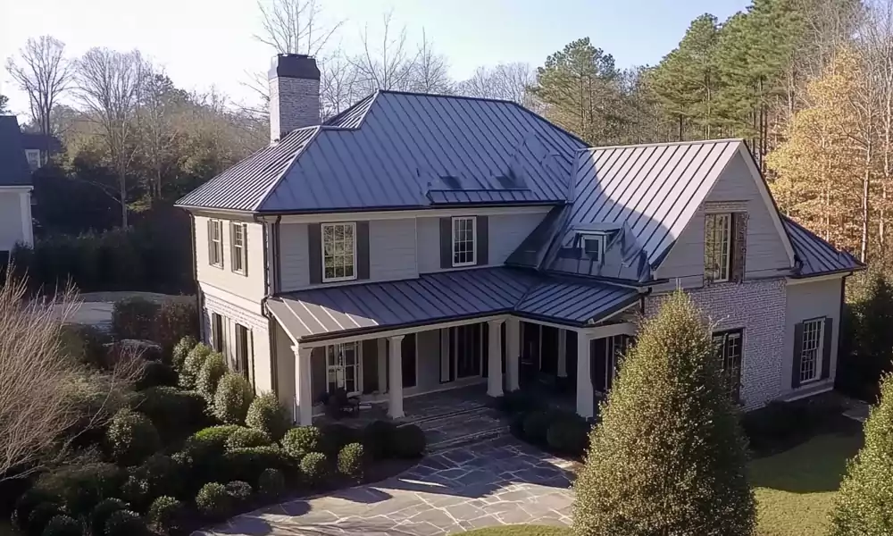 Metal roof on a home