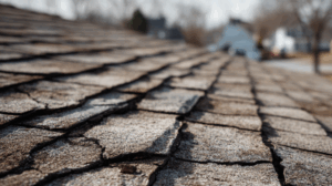 heat damage asphalt shingle roof