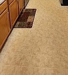 Kitchen floor and cabinets before the renovation, Pinehurst NC
