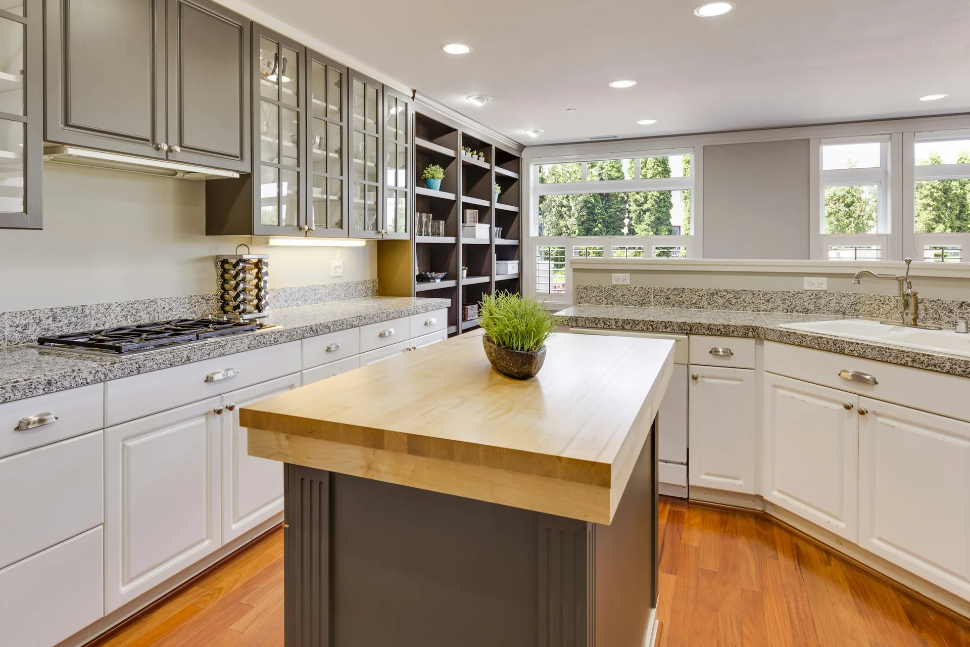 Finished kitchen remodeling in Southern Pines NC with a center island